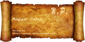 Magyar Petur névjegykártya